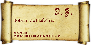 Dobsa Zoltána névjegykártya